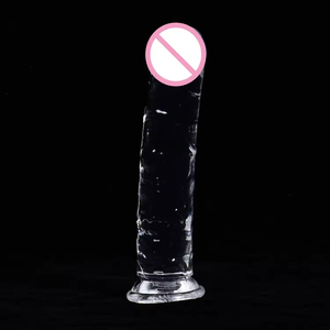 Women's Colorful TPE Adult Product Genre Realistic Design Natural Rubber Dildo Soft Silicone Material Artificial Crystal Dildos - Product Image 3