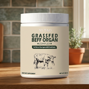 Poudre de foie de bœuf nourri à l'herbe, complément superalimentaire pour adultes, soutien immunitaire, santé de la peau et énergie naturelle, 200g, marque privée - Product Image 1