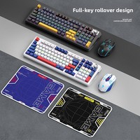 Clavier et souris sans fil T-WOLF TF780 3-en-1, clavier mécanique à interrupteurs rouges, rétroéclairage RGB, pour joueurs et ordinateurs portables