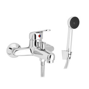 Mezclador de Baño Ines de Hydrall - Grifo Termostático de Cobre Pulido con Soporte de Piso y Rociador Suave con Acabado Cromado para Apartamentos - Product Image 1