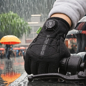 Gants de moto imperméables en polyester pour l'hiver, à doigts entiers, avec fermeture auto-agrippante, pour hommes, pour le cyclisme et les activités de plein air - Product Image 2