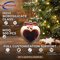 Nouveauté Boule de Noël en verre soufflé à la main, Fournisseur de marque privée ODM de Californie, Ornement décoratif, Cadeau de voyage, Vente en gros, Borosilicate
