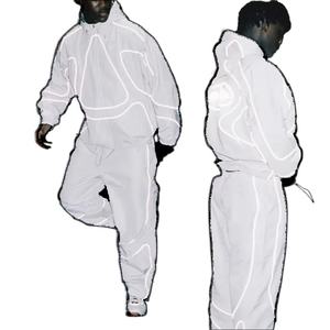 Ropa Deportiva Personalizada para Hombre, Sudadera de Nailon Reflectante a Prueba de Viento, Traje Deportivo Transpirable con Capucha y Cuello, Tallas Grandes - Product Image 1