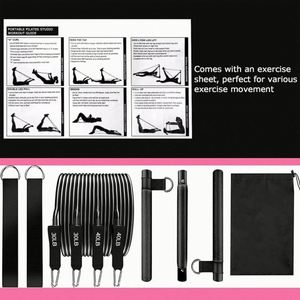 Kit de barres de résistance portables en acier inoxydable Mairun USA pour exercices à domicile, squats, yoga, pilates, bandes de résistance, 90 cm, 800 g - Product Image 6