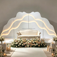 Panneau de fond de scène personnalisé en forme de vague pour mariage, idéal pour photomaton et décoration de cérémonie