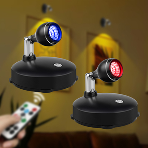 Đa chức năng <span class=keywords><strong>LED</strong></span> <span class=keywords><strong>mini</strong></span> không dây Spotlight Battery Powered RGB ánh sáng tại chỗ với điều khiển từ xa cho hiển thị quần hình ảnh chiếu sáng - Product Image 1