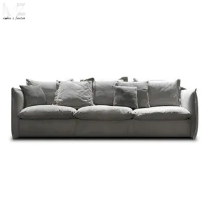 Moderne Woonkamer Sofa Set Ontwerp Houten Frame Stof Loveseat Sofa 3 Zitplaatsen