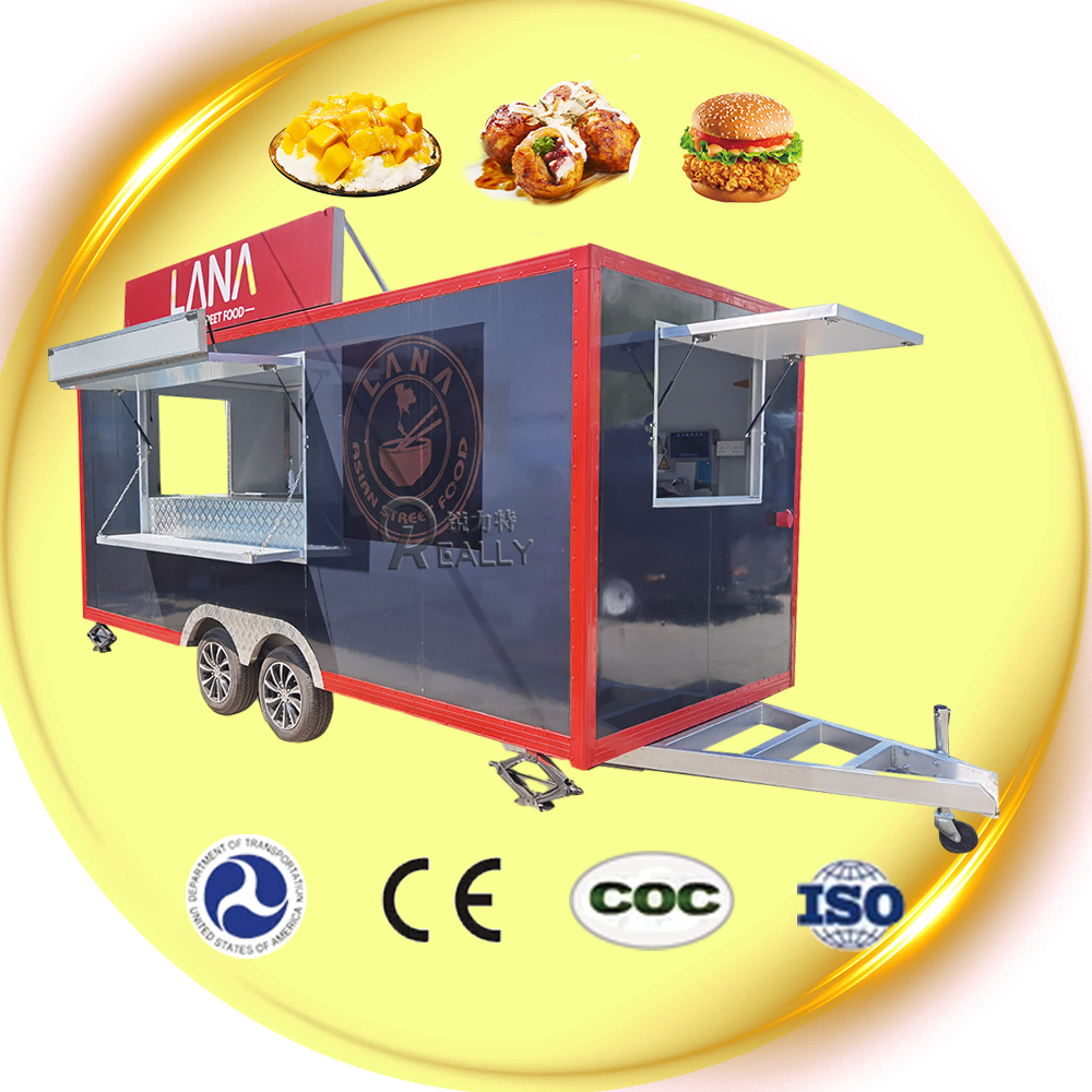 Концессионный мобильный грузовик с едой, горячий дог, мороженое, киоск, кофейная тележка, прицеп с полностью оборудованной кухней
