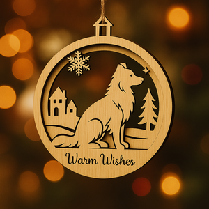 Pafu, decoración navideña, adornos de madera con Corgi Golden Retriever, <span class=keywords><strong>Pastor</strong></span> Alemán, Border Collie, diseño, letrero de perro de madera de Navidad - Product Image 4