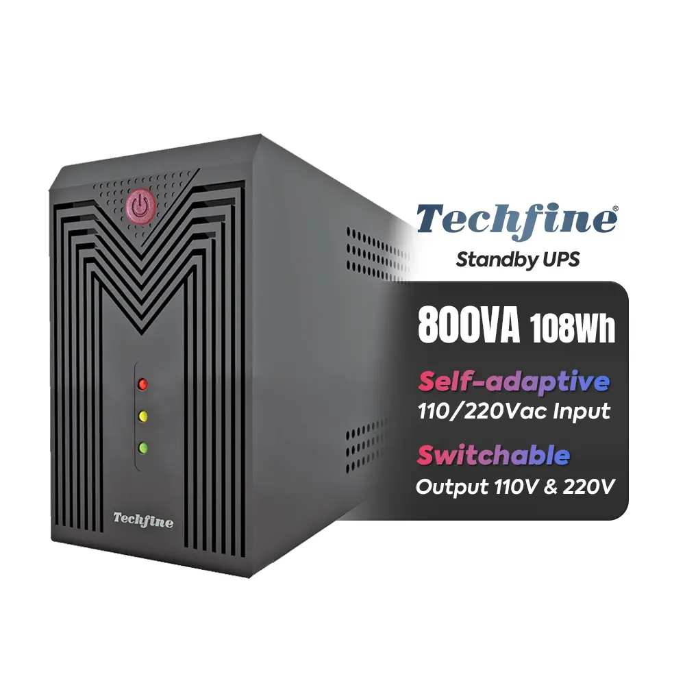 50/60hz bekleme ups 800W 108Wh saf sinüs dalga çevrimdışı Ups ev kullanımı için 110v 220v giriş ev UPS