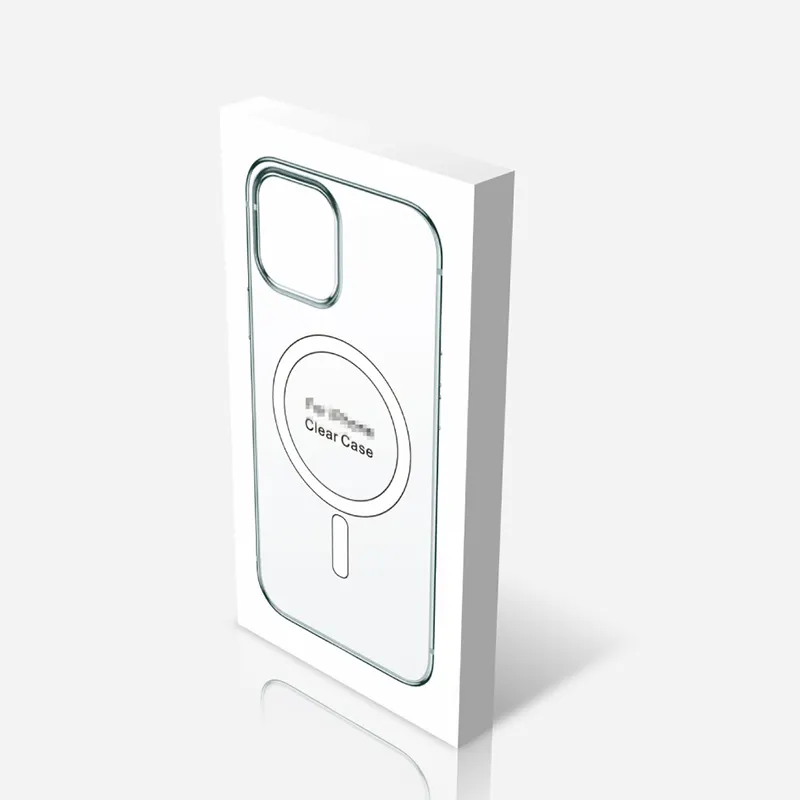 Экологичная упаковочная коробка в наличии с блистером для мобильного телефона, белая картонная бумажная упаковка