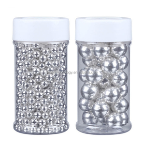 4-14mm perles <span class=keywords><strong>de</strong></span> sucre métalliques comestibles en argent brillant <span class=keywords><strong>de</strong></span> qualité supérieure dragées 85g pour décoration <span class=keywords><strong>de</strong></span> gâteau <span class=keywords><strong>de</strong></span> mariage - Product Image 1