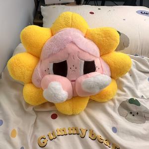 Peluche super douce en forme de tournesol congelé, design mignon et timide, rembourrage en coton PP, coussin décoratif de 40 cm/50 cm avec des yeux expressifs - Product Image 5