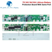 Module de protection BMS 7S 24V 5A 10A pour batterie lithium, pack de batteries, batterie externe et vélo électrique