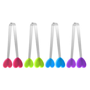 Different Shape and Colours 5 Inch Kitchen Baking Mini Cute <strong>Tongs</strong> with Silicone Clips for Serving Food Ice Cube <strong>Fruits</strong> Sugar - Product Image 5