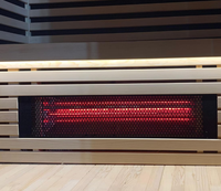 Ruang Sauna Inframerah Jauh Dalam Ruangan untuk 2 Orang, Kabin Sauna Kayu dengan Terapi Cahaya Merah dan Terapi Cahaya Kromoterapi