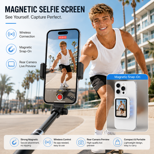 Monitor Magnético Portátil para Vlog de Teléfono, Pantalla de Vista Previa de Cámara Trasera HD 480x640 con Rueda de <span class=keywords><strong>Zoom</strong></span> y Botón de Obturación - Product Image 3