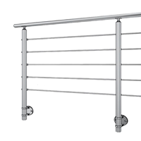 Système de rampe d'escalier intérieure moderne en acier inoxydable INOX avec balustres, finition thermolaquée, installation facile en DIY