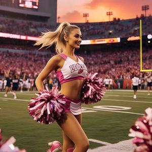 Custom High Quality <b>Sexy</b> Women's Football Cheerleading <b>Uniform</b> Set Heat-Transfer Printed Breathable Comfortable Jersey Skirt - Product Image 2