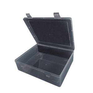 Transparent Rectangular Storage <b>Box</b> 21.9x17.6x6.2cm Covered Desktop Organizer for <b>Small</b> Parts Cotton Swabs Pads - Product Image 4