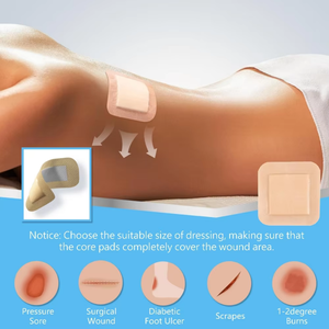 6*6 dalam balutan busa silikon buatan khusus dengan batas perban luka tahan air untuk balutan <span class=keywords><strong>Gel</strong></span> silikon perawatan luka - Product Image 5