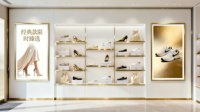 Rak Display sepatu kabinet Modern mewah kustom Showcase lampu LED pintu kaca rak logam sistem pengunci tugas berat