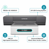 Imprimante UV GC-9060UV 90x60cm haute résolution, machine de polymérisation UV LED à plat réglable en hauteur de 150 mm pour articles promotionnels