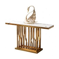 Meubles de maison moderne or cadre en acier fini avec centre de marbre café thé table d'appoint GD-ST016