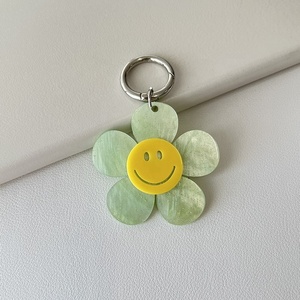 New Acrylic Cartoon Sunflower Coin Holder Keychain <b>Cute</b> for Flower Bag Charm Colorful Unique Design Pendant <b>Purse</b> Backpack - Product Image 2