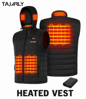 Gilet chauffant avec capuche, plusieurs poches, recharge USB, respirant, durable, super léger, hiver et coupe-vent