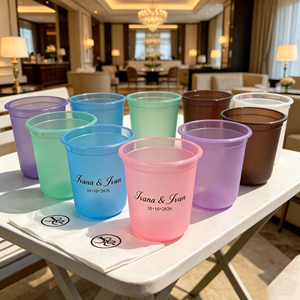 Vaso de Plástico PP Desechable para Té de Burbujas, Jugo o Café, con Tapa, Personalizable con Logotipo para Bodas, en Tamaños de 8oz/16oz/24oz/32oz, Transparente o Esmerilado - Product Image 1