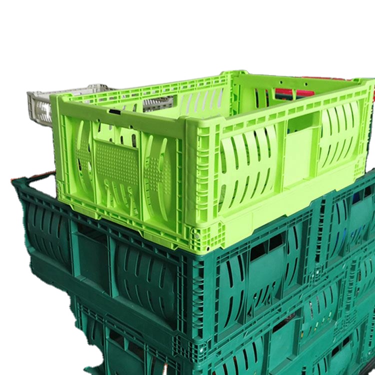Пластиковый складной ящик для хранения овощей, перемещающаяся Штабелируемая корзина