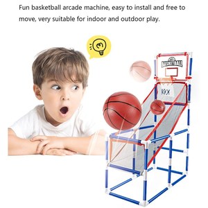 Juego de baloncesto Arcade para interior/exterior, aro de baloncesto de un solo <span class=keywords><strong>tiro</strong></span> con 2 pelotas de baloncesto inflador para niños - Product Image 4