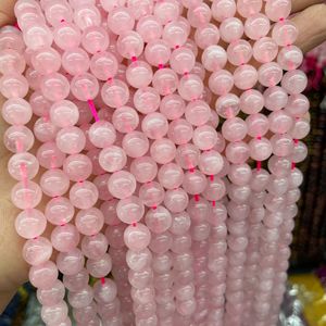 ลูกปัดคริสตัลธรรมชาติ ลูกปัดหินโรสควอตซ์ธรรมชาติสำหรับทำเครื่องประดับ ขายส่ง - Product Image 5