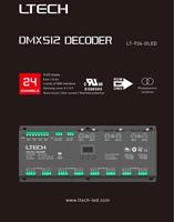 Decodificador DMX512 de Voltaje Constante LTECH de 24 Canales con Pantalla OLED, Decodificador Multicanal de Alta Potencia, Control Remoto por Aplicación
