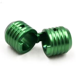 Service de tournage et fraisage CNC de précision sur mesure OEM pour accessoires de bâtons de trekking, pièce tournée CNC anodisée verte - Product Image 3