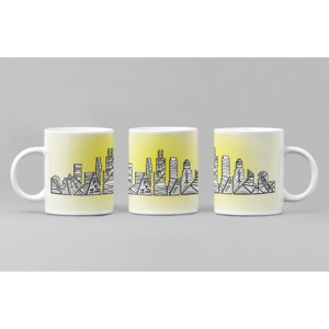 TD Chicago แก้วกาแฟสไตล์โมเดิร์นความจุ400มล. ใช้กับเครื่องล้างจานปลอดภัยเป็นมิตรต่อสิ่งแวดล้อมพิมพ์ลายสกรีนลายฟางข้าวสาลีร้อน - Product Image 1