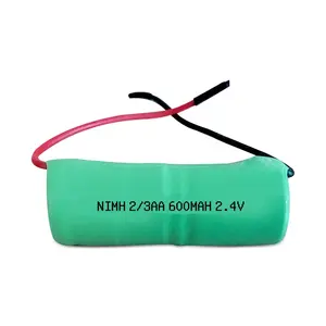 Rechargeable battery pack Ni-MH 2/3AA 400mAh 2.4V for Household appliance