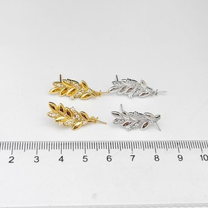 WENCHI 10754 Accesorios de Perlas DIY, Pendientes de Plata S925 con Cuentas de 9-15mm, Soporte Vacío Estilo Hoja, Pendientes Colgantes de Moda - Product Image 4