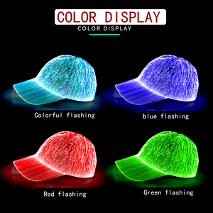 Hot Halloween Selling Fiber Optic Luminous <strong>Led</strong> Light up Glow in the Dark Baseball Cap <strong>Hat</strong> for Christmas Party EL Flash <strong>Hat</strong> - Product Image 3