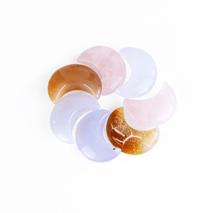 Naturale calcedonio blu calcedonio luna scultura gemma intagliata a mano piccole pietre curative di cristallo per la decorazione regali di natale - Product Image 4