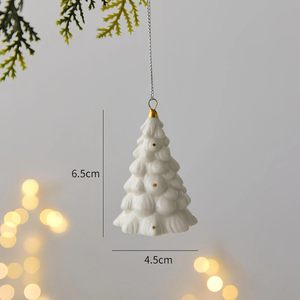 Nordic Square Ceramic <b>Christmas</b> <b>Tree</b> Pendant Ornaments Factory Wholesale 7x5cm <b>Mini</b> <b>Christmas</b> Gift - Product Image 5
