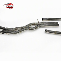 Système d'échappement complet en acier inoxydable pour Audi RS6 RS7 C8 4.0 TFSI V8, avec tuyau avant, intermédiaire et arrière, silencieux à valve, finition noir brillant et embouts ovales quadruples