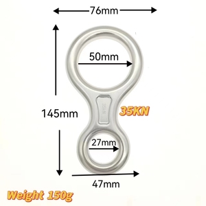 Arrampicata all'aperto figura in alluminio anello a forma di 8 35 kn arrampicata salvataggio a mano 8 discensore stop rope discensore arrampicata en acero - Product Image 4