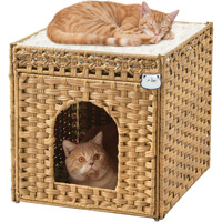 Nouvelle Niche Rectangulaire Multifonctionnelle Respirante en Tissu pour Chat, Utilisable Toutes Saisons, Grande Capacité, pour Usage Domestique au Sol