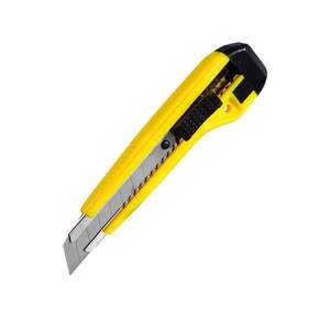 Cuchillo multiusos amarillo con hoja de 18 mm, función de bloqueo automático, mango de plástico de 160 mm de longitud para uso en oficina y hogar. - Product Image 5