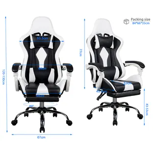 Verstellbarer Executive Gaming Stuhl mit Armlehne PU-Leder massage stuhl mit hoher Rückenlehne Büromöbel Lift Swivel Silla Gamer