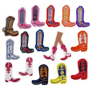 Patchs brodés personnalisés thermocollants en gros pour vêtements et chapeaux, motif bottes de cowboy/cowgirl - Product Image 3