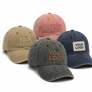 Cappello da Baseball Vintage Premium Personalizzabile con Logo, in Cotone Lavato, Sportivo, Regolabile, Stile Dad Hat, Non Strutturato, a 6 Pannelli, Retrò, per lo Stile di Vita - Product Image 1