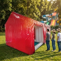 Salle de douche étanche à l'air rouge gonflable Durable portable pour les campings Aventures en plein air Secours d'urgence et zones sinistrées